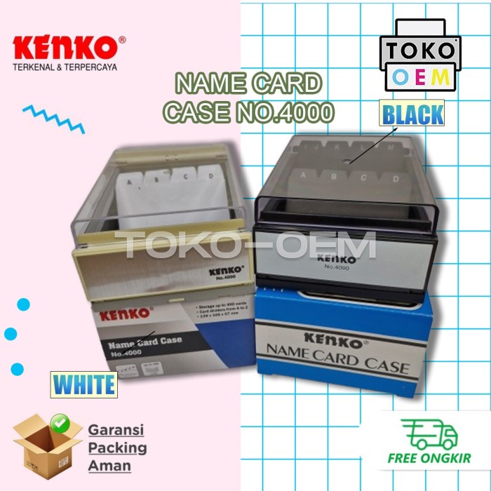 

KENKO NAME CARD CASE 4000 KOTAK KARTU NAMA WITH DIVIDERS FROM A TO Z Kode 1186