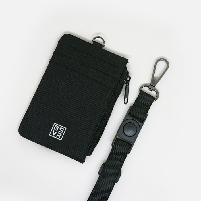 

ID card holder / dompet id card & tali gantungan - black Kode 1401