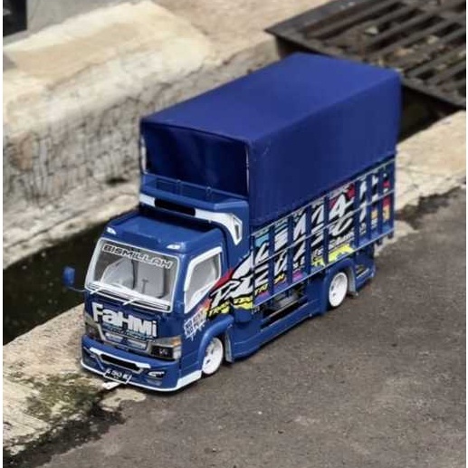 Discount MINIATUR TRUK OLENG TERPAL KOTAK BONUS TERPAL SEGITIGA FULL VARIASI LAMPU TERPAL MURAH TRUK