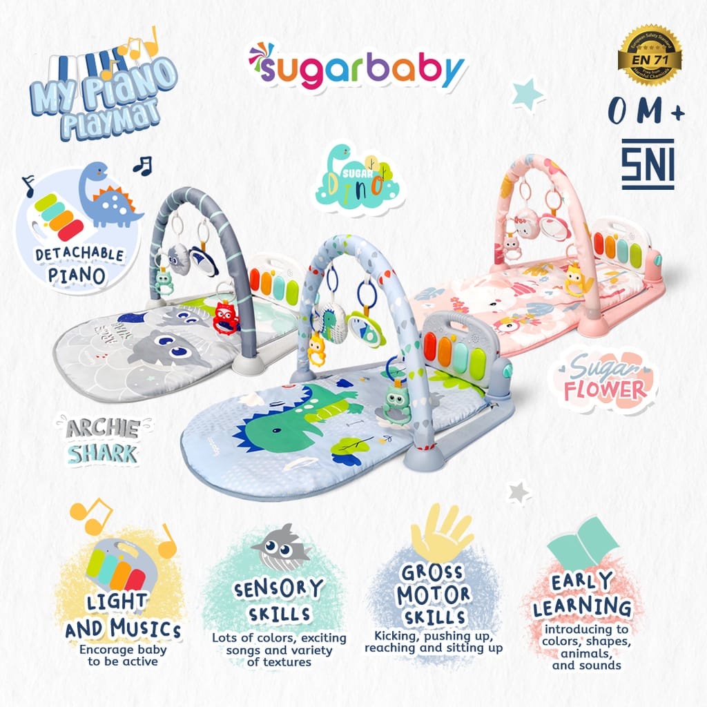 Sale Sugar Baby Playmat All-in-1 My Piano & Piano Proyektor Playmate Baby Gym Musik Mainan Rattle