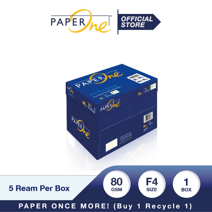 

Bisa Gosend! Paperone Kertas F4 80Gr All Purpose 1 Box (2500 Lembar) Kertas Hvs
