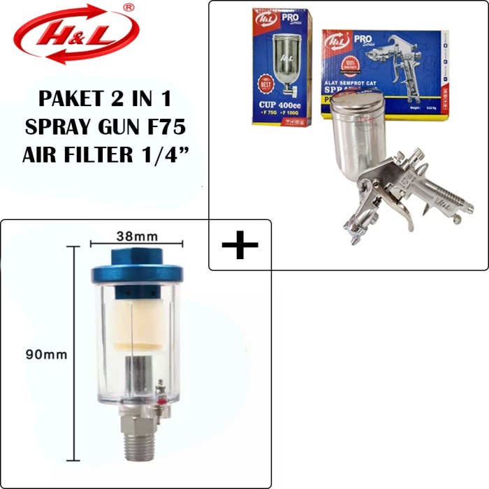 Spray Gun F75 Spet Cat Tabung Atas 400Cc Cat Angin Kompresor Fr
