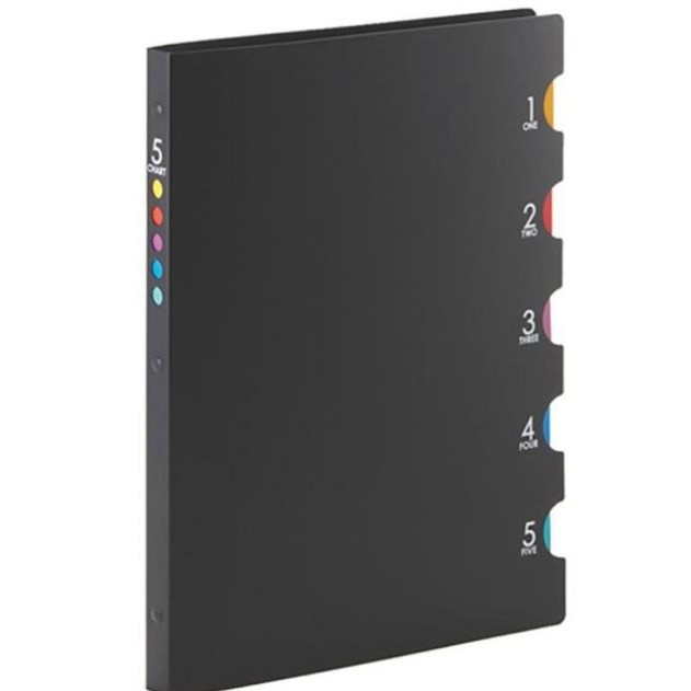 

buku binder file note A4 maruman 5 charts F483 black asli jepang Kode 1150