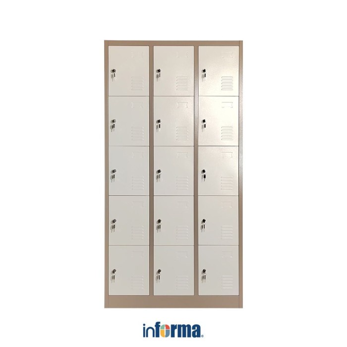 

Informa Kiev Loker Besi Multi 15 Pintu - Cokelat Muda Kode 82