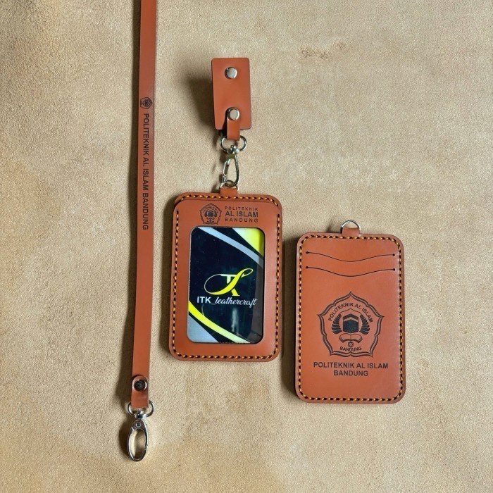 

lanyard id card kulit nametag holder id card kulit Kode 1003