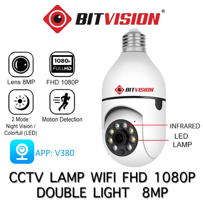 L31 Kamera Cctv Lampu Ip Wireless Panorama Fisheye 360 (Bohlam / Bulb)