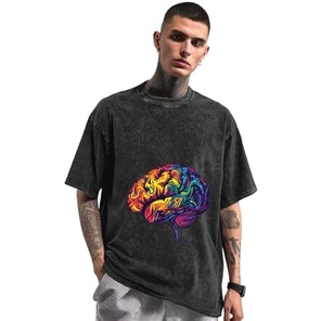 Kaos Tee Grafis Cetak Otak Manusia Berwarna-warni untuk Pria, Atasan Kaos Unisex Baru|JUKC9QWM|
