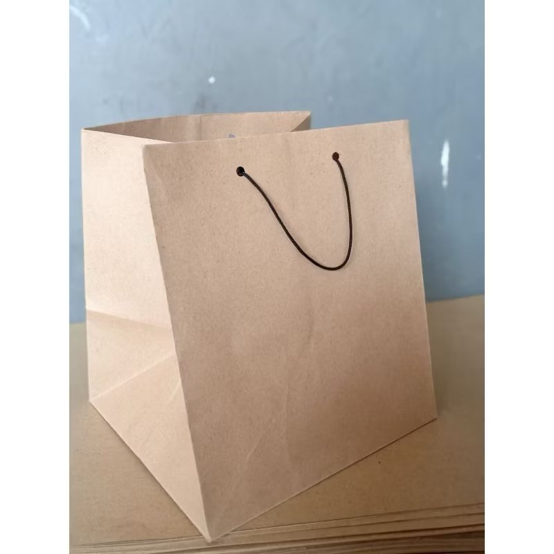 

Paperbag Polos Coklat Ukuran 20x19x22 (paket 12pcs) |Tas Kertas |Tas Kado |Tas Souvenir |Paper bag custom