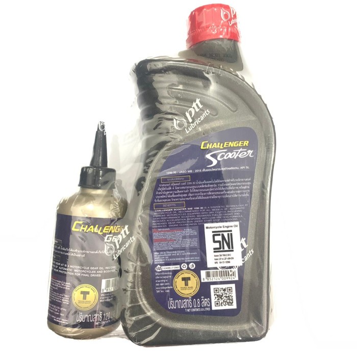 Paket Oli Ptt Matic 0.8 Dan Oli Gardan Ptt Made In Thailand Sudah Sni