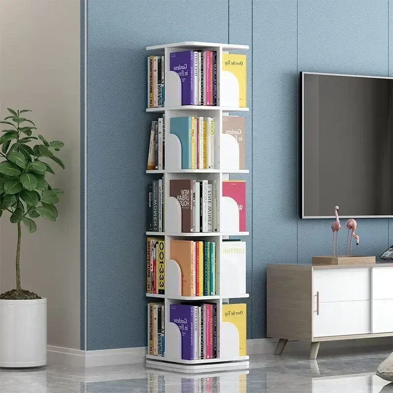 Floor Standing Rotating Bookshelf, Children's Mobile Bookshelf, Student Mini Bookshelf, Storage