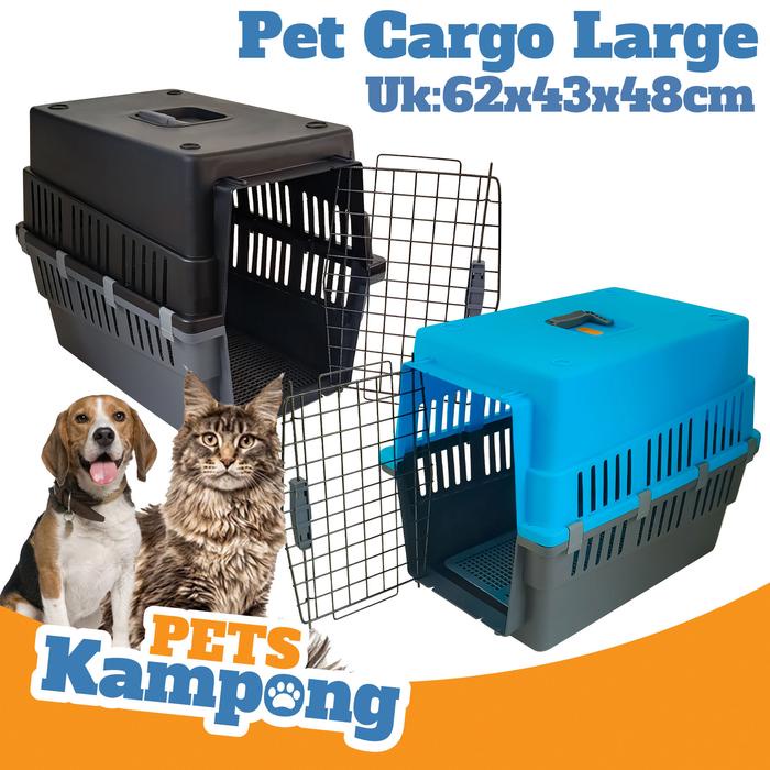 Opo Cat - Pet Cargo Large Kandang Kucing Hewan Pet Carrier Termasuk Tray Ukuran Jumbo Voyager Pet