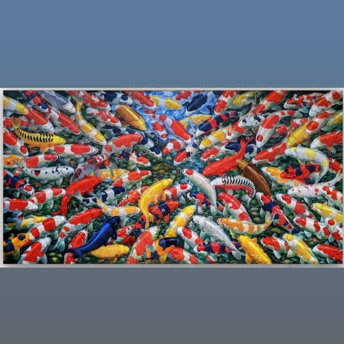 Lukisan Ikan Koi Besar 300X150Cm