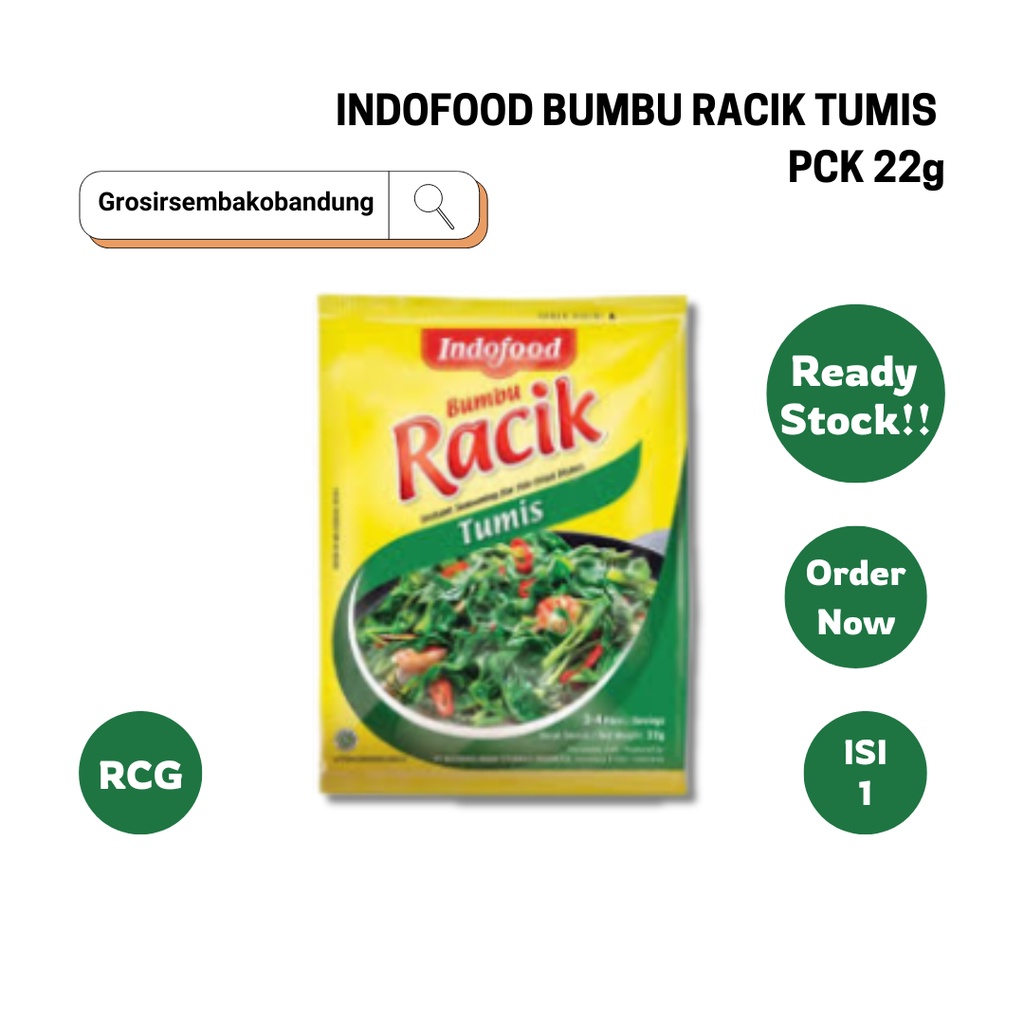 

INDOFOOD BUMBU RACIK TUMIS PCK 22g - 1 RCG - Kota Bandung