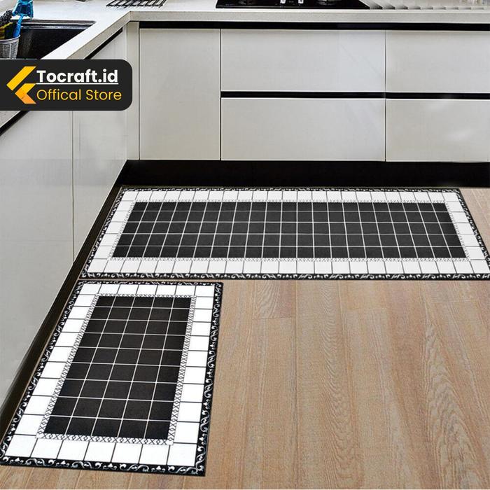 Tcid Keset Dapur Set Anti Slip Serap Air Keset Teras Ruang Tamu Kamar Spons Estetik Ready