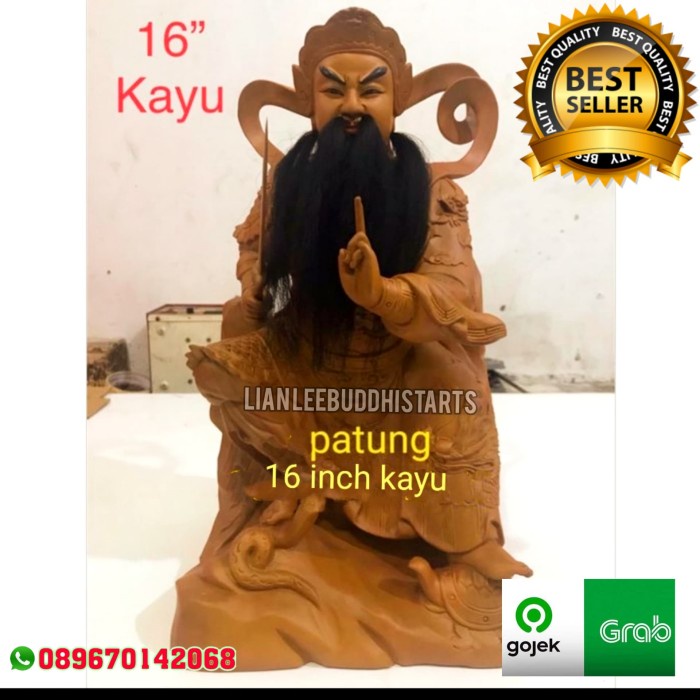 Svetlana Patung Dewa Hian Tian Siang Tee Full Kayu Taiwan 16 In