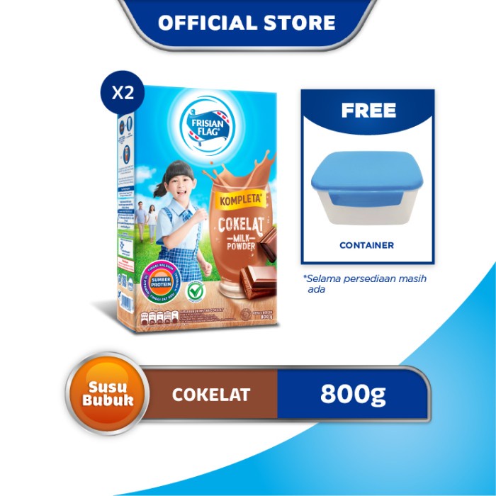 

Frisian Flag Kompleta Susu Bubuk Keluarga Cokelat 800g [2x] Free Gift