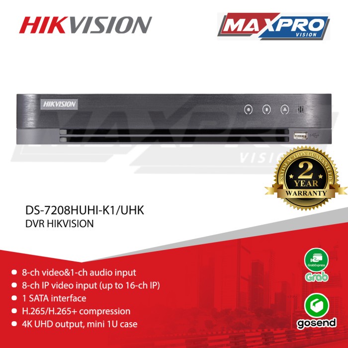 DVR HIKVISION DS-7208HUHI-K1/UHK