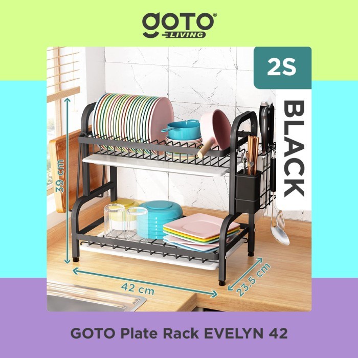 Goto Evelyn Rak Serbaguna Pengering Cuci Piring Dapur Susun Wastafel