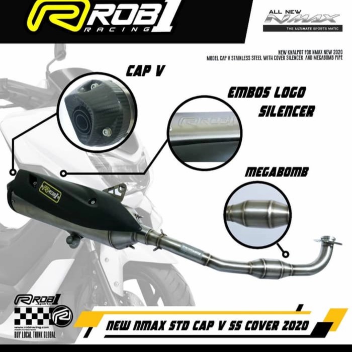 Knalpot Rob1 Yamaha New Nmax 2020 Full System Stainless