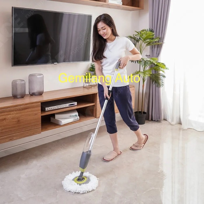 Free OngkirPromoCuci GUdangReady clean Spray Mop Bundar Alat Tongkat Pel Semt Bulat Round