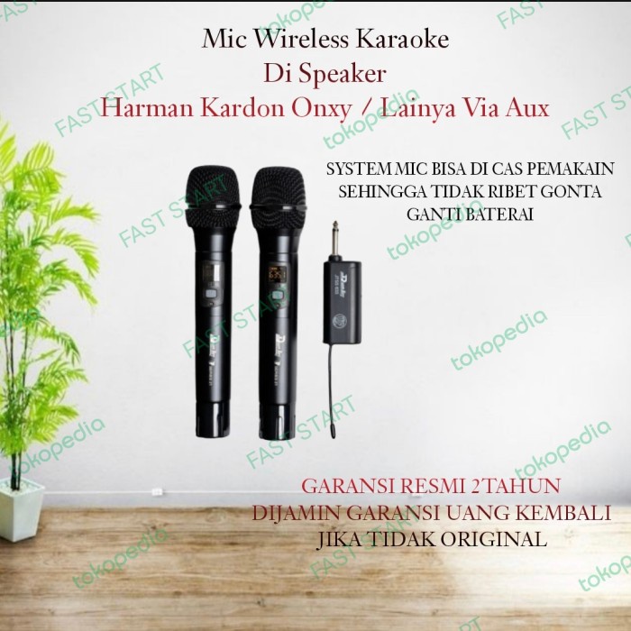 PROMO Wireless Mic Karaoke Di Speaker Harman Kardon Onxy / Lainya Via Aux