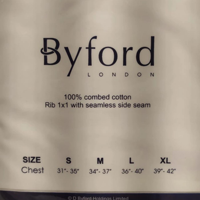 Kaos Dalam Byford Cotton Putih Original Asli 100%