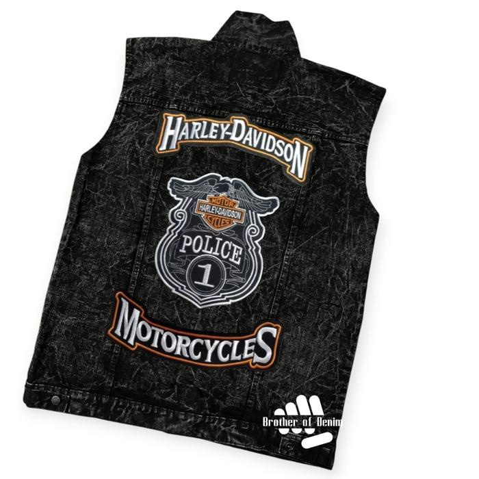 Jaket Rompi Jeans Pria Harley Sandwash Premium Vest Pria Ukuran M L Xl Xxl Xxxl Asli 100%