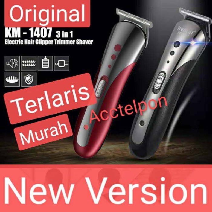 Alat cukur Mesin Cukur Kemei KM-1407 Clipper 3 in1 Alat cukur rambut charger - km 1407 kuat original