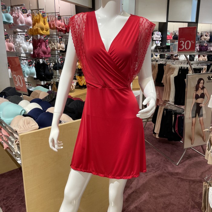 Wacoal Mood Sexy Look Lingerie In 4490 Pretty Dress Baju Tidur Asli 100%