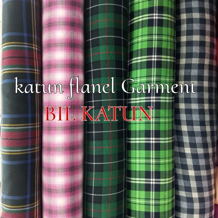TERJAMIN kain katun flanel kotak kotak bahan baju kemeja pria dan wanita