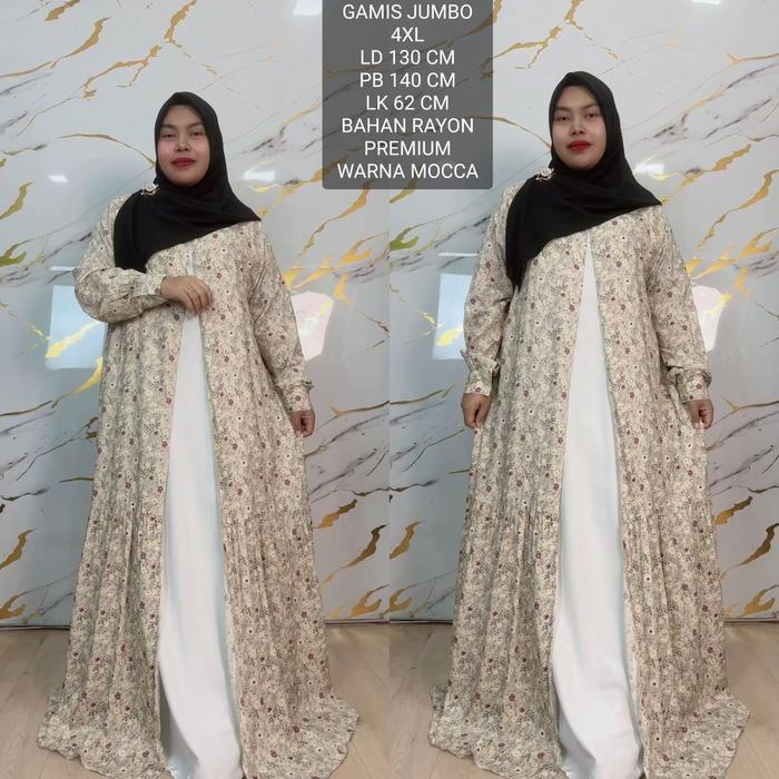 SPECIAL Gamis Jumbo Ld 130 Cm Model Outer Bahan Rayon Premium Model Kekinian - Aretha Dress