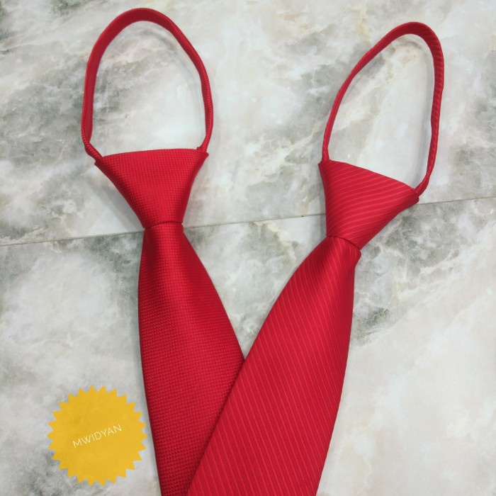 PROMO Dasi merah polos dasi merah instan dasi pria siap pakai dasi formal