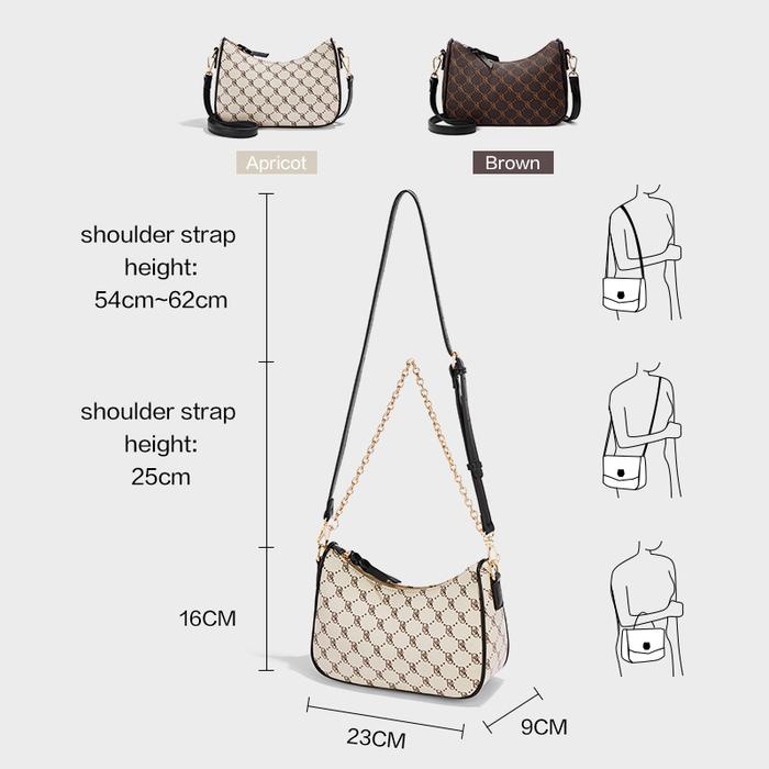 [yans] - Hobo Bag BOSTANTEN Monogram Slingbag Tas Selempang Wanita Tas Rantai Wanita Kulit Sintetis