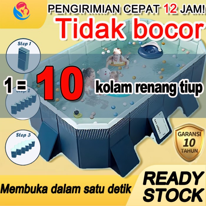 PROMO Lebih tebalKolam renang anak jumbo berkualitas tinggi untuk 1-10 anak Kolam renang tanpa tiup