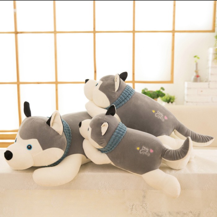 Boneka anjing husky siberian dog doggie doll hadiah jumbo mini kecil