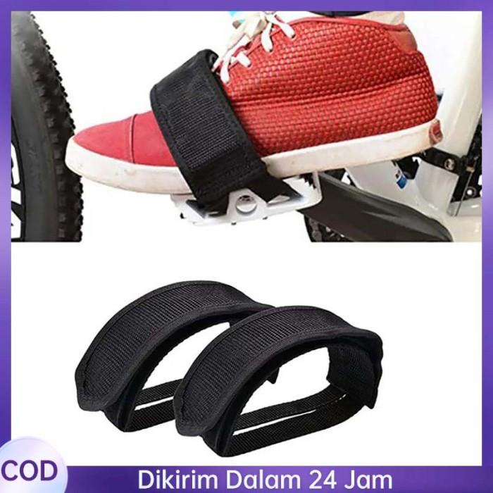 2 Pcs Strap Tali Pedal Sepeda Nylon Oeclip Double Strap Anti Slip Tali Pedal Sepeda Toeclip Foot