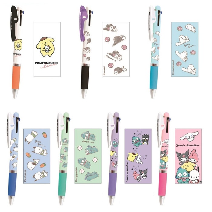 

Uni Jetstream 3 Color Multi Pen Sleepy Sanrio Cinnamoroll Hangyodon Pochacco Kuromi Ballpoint Ink