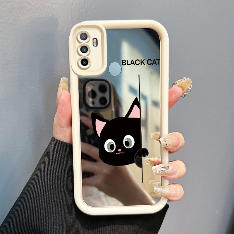 Casing Hp Untuk OPPO A53 2020 A33 2020 A53s A32 A11s Case Casing Panda Cesing HP Kesing cermin Silik