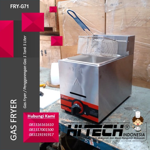 Herzliya Gas Deep Fryer 1 Tank Fomac Fry-G71 Gas Fryer Fomac Fry -G71