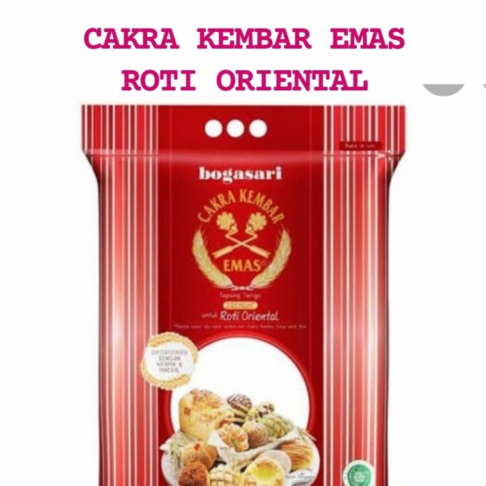 

SALE !!! CAKRA KEMBAR EMAS ORIENTAL 5KG - TEPUNG ROTI CAKRA KEMBAR EMAS READYY
