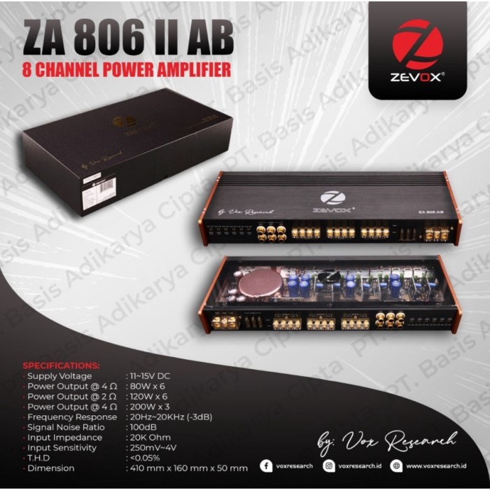 BISA GOSEND POWER ZEVOX ZA 806 AB AMPLIFIER 6 CHANNEL CLASS AB BY VOX
