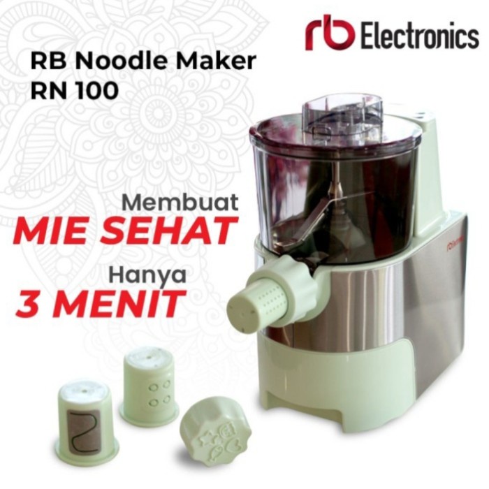 Mesin Pembuat Mie Renoodle RN100, Kapasitas 850gr, Stainless Steel, Otomatis, Multicolor