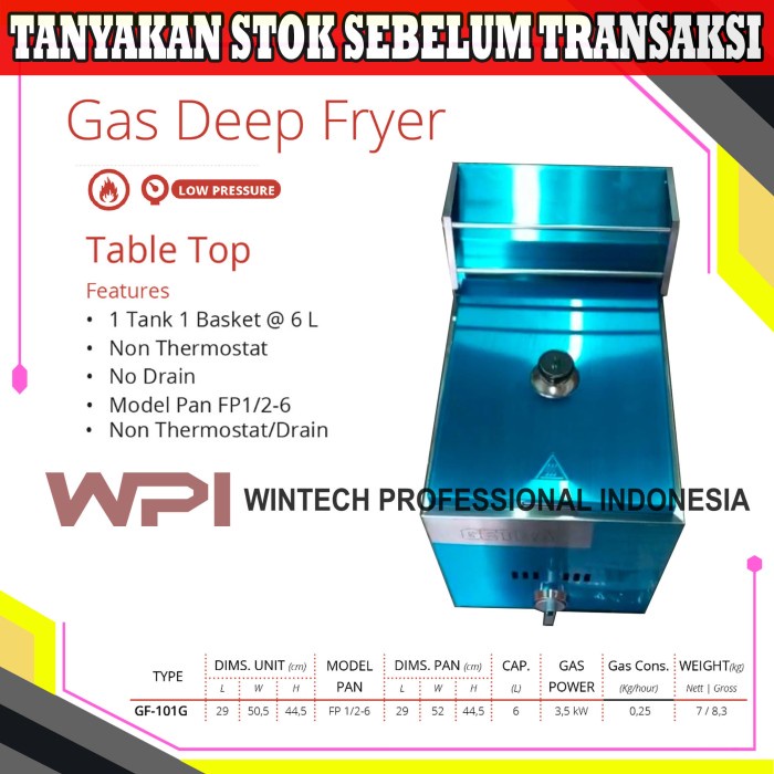 Getra Gf-101G Gas Deep Fryer / Penggorengan Gas / Gas Deep Fryer