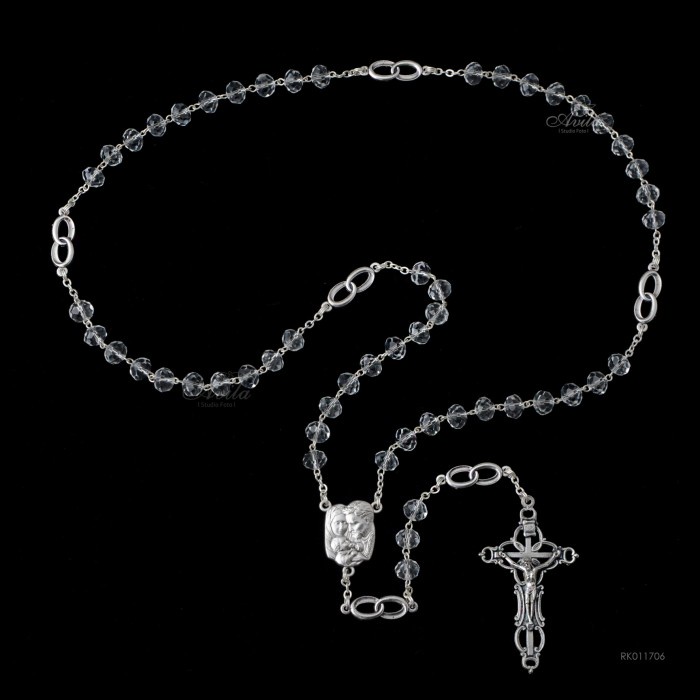 Buruan beli] Rosario Wedding Crystal Briolette 6 Ring Rohani Katolik