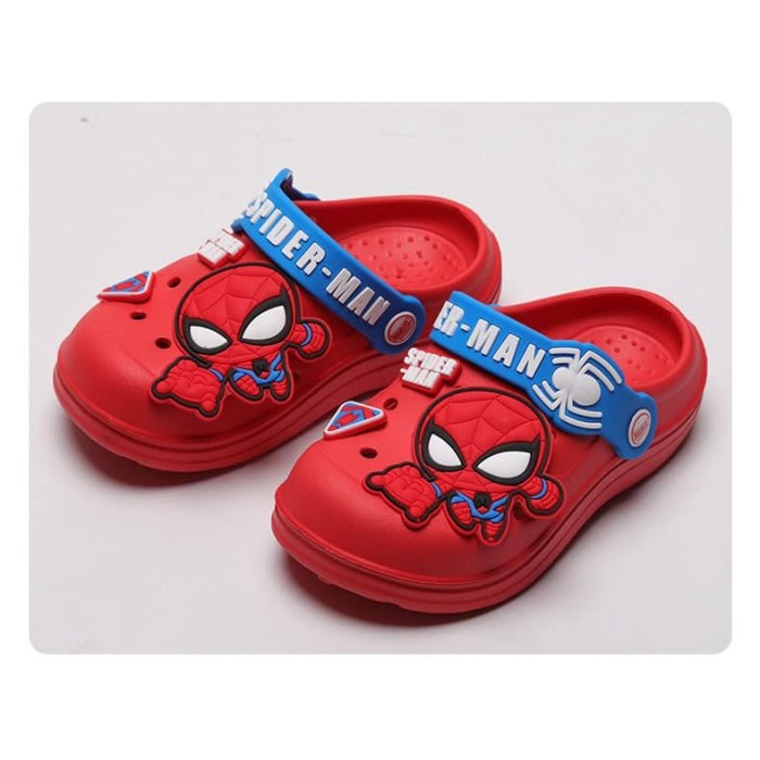 HARGA SPESIAL SEPATU SANDAL SPIDERMAN MERAH ANAK LAKI LAKI EL CROCS ASZ