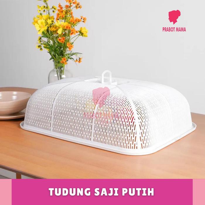 Tudung Saji Kotak Persegi - Prabotmama / Tudung Plastik Dish Cover Putih