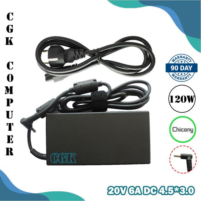 BISA GOSEND ADAPTOR CHARGER LAPTOP CHICONY A12-120P1A MSI GF63 THIN 10UC 20V 6A TERLARIS