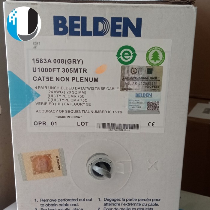 Kabel belden original usa utp cat5e panjang 305m