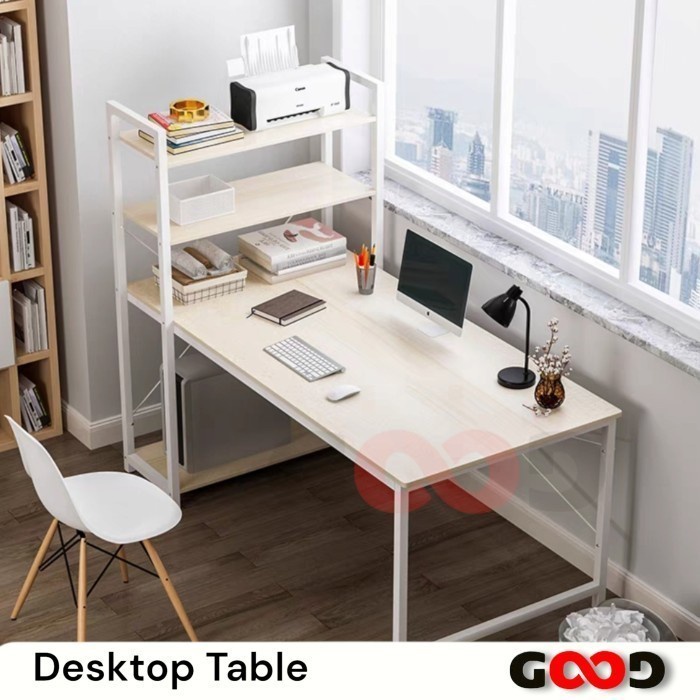 Meja Komputer/Meja Kerja Minimalis Rak Buku/Meja Kantor