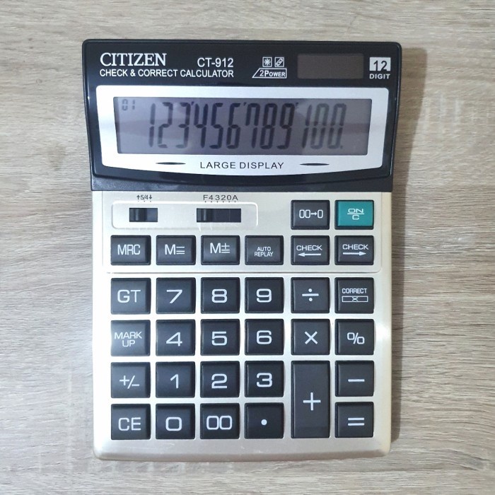 

KALKULATOR CITIZEN CT 912 - KALKULATOR CITIZEN BESAR - 12 DIGIT [TERBARU[TERLARIS[ORIGINAL[ASLI]
